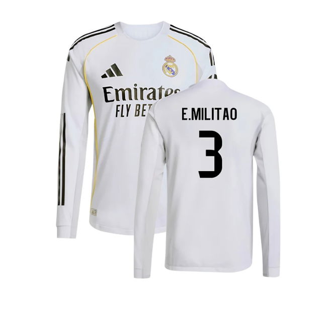 Camiseta Real Madrid 2025-2026 Local Hombres - Oficial Con Militao 3