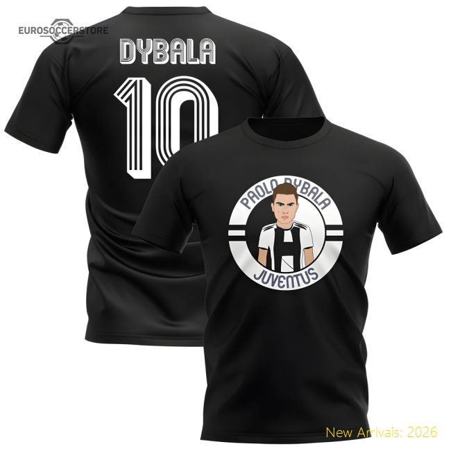 Top-grade Paulo Dybala Black And Whites Illustration Fan T-shirt (b
