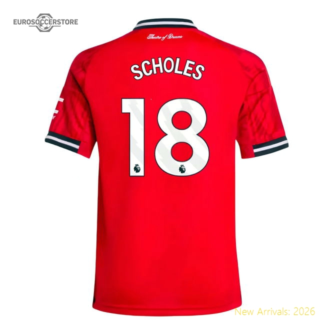 High-quality 2025-2026 Man Utd Home Shirt (kids) (scholes 18)
