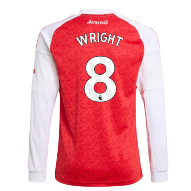 Arsenal Arsenal Long Sleeve Home Shirt Kids Wright #8 Top Tier Lic...