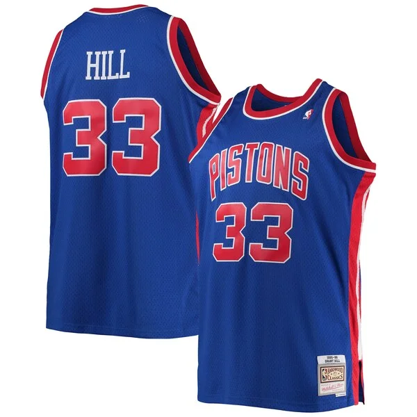 Grant Hill DET Elite Basketball Jersey - Blue - Licensed Product