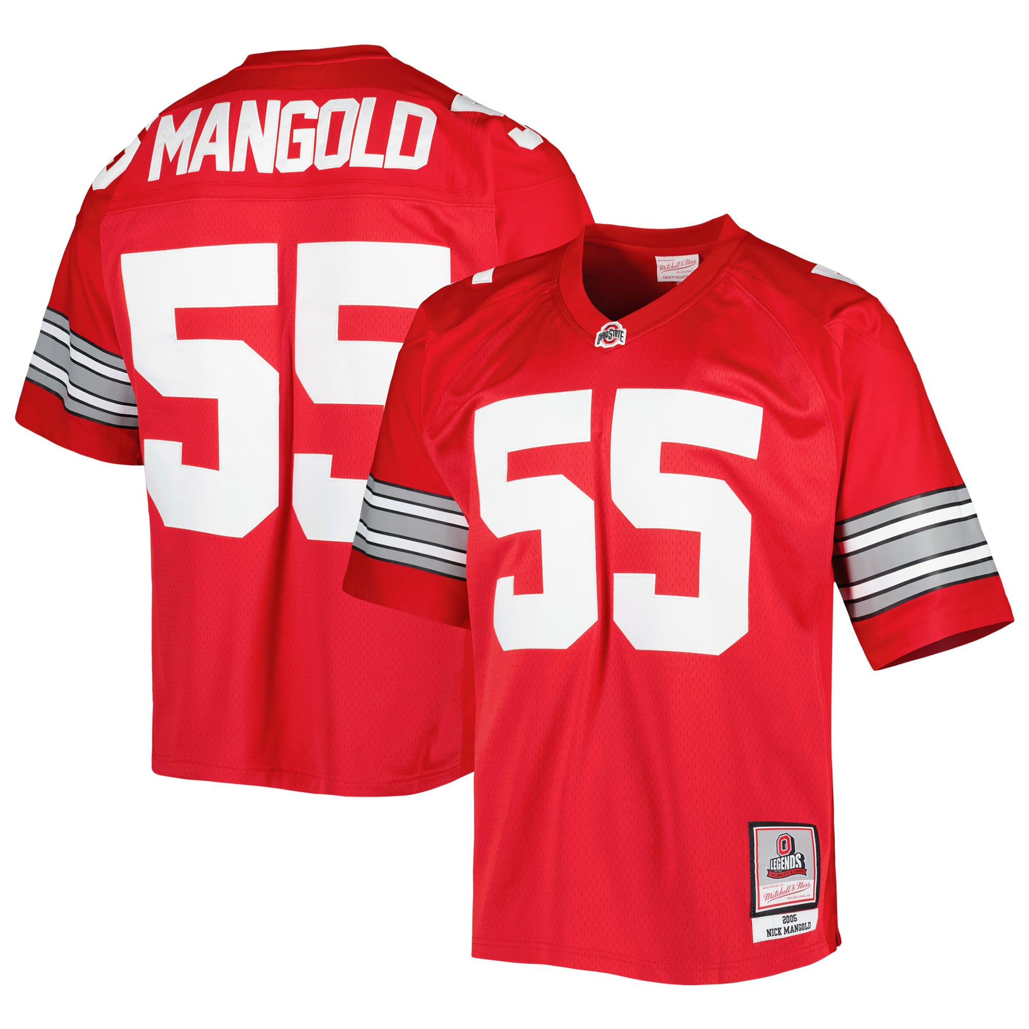 Nick Mangold Ohio State Buckeyes Mitchell & Ness Jersey - Scarlet
