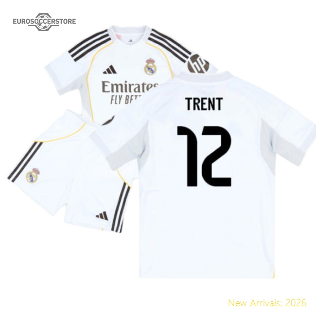 Professional-Grade 2025-2026 Real Madrid Home Youth Kit (Trent 12)