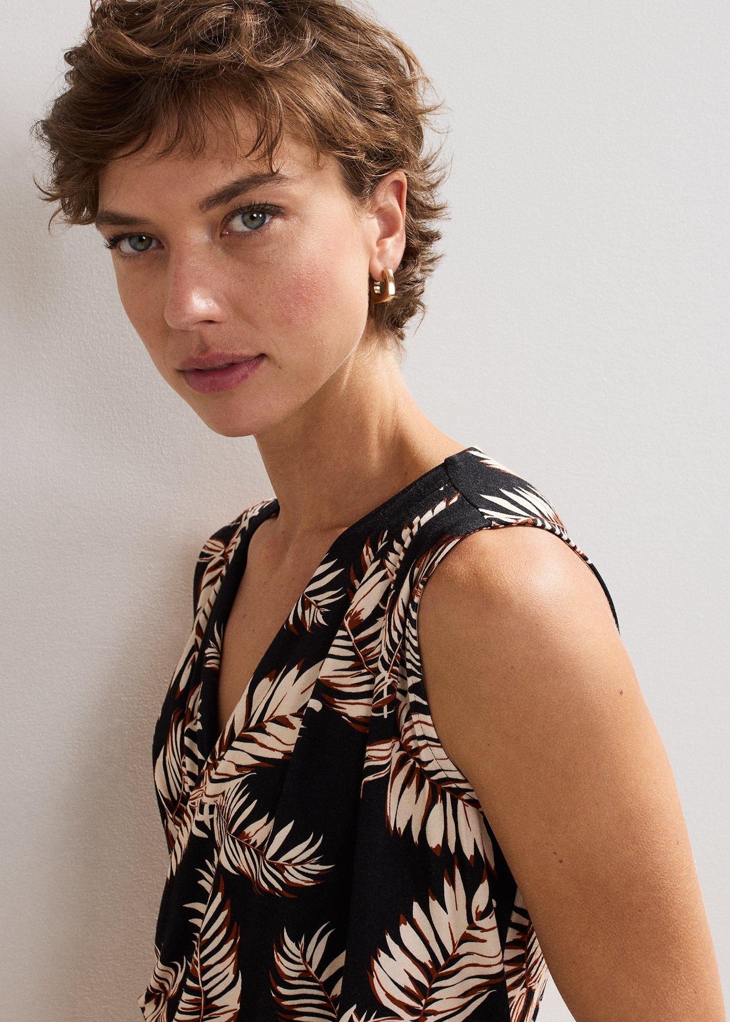Sutton Printed Draped Top