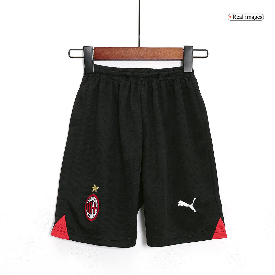 Kid's AC Milan Home Soccer Jersey Kit(Jersey+Shorts) 2023/24Authentic