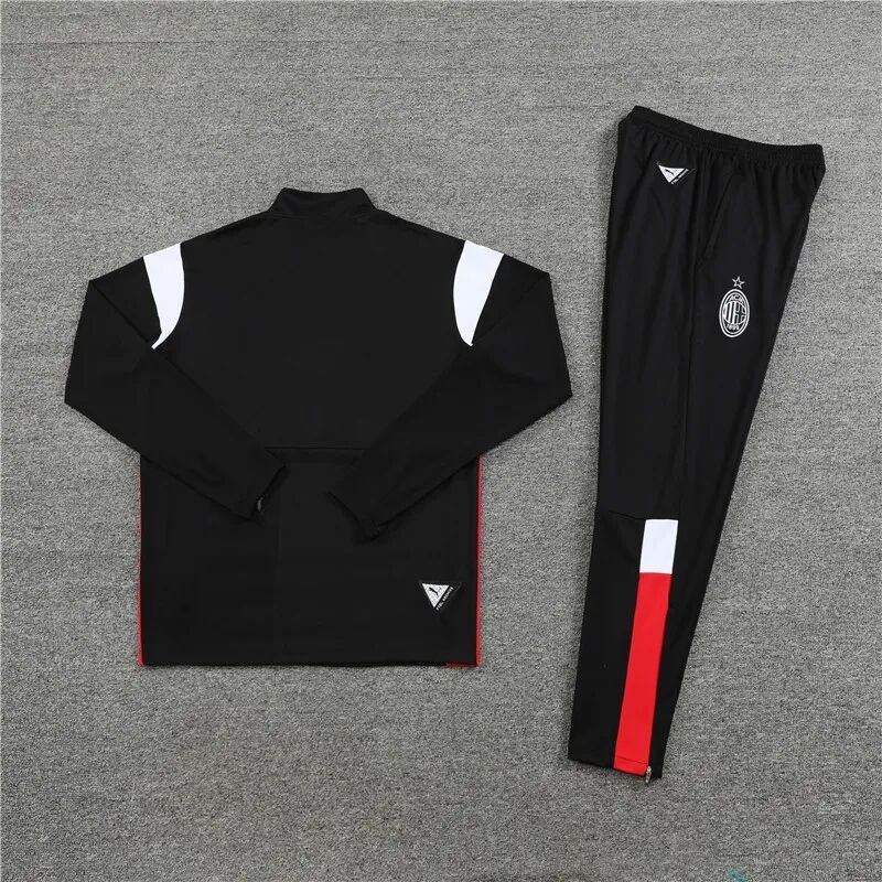 High Performance AC Milan 2324 Black Half Zipper Tracksuit