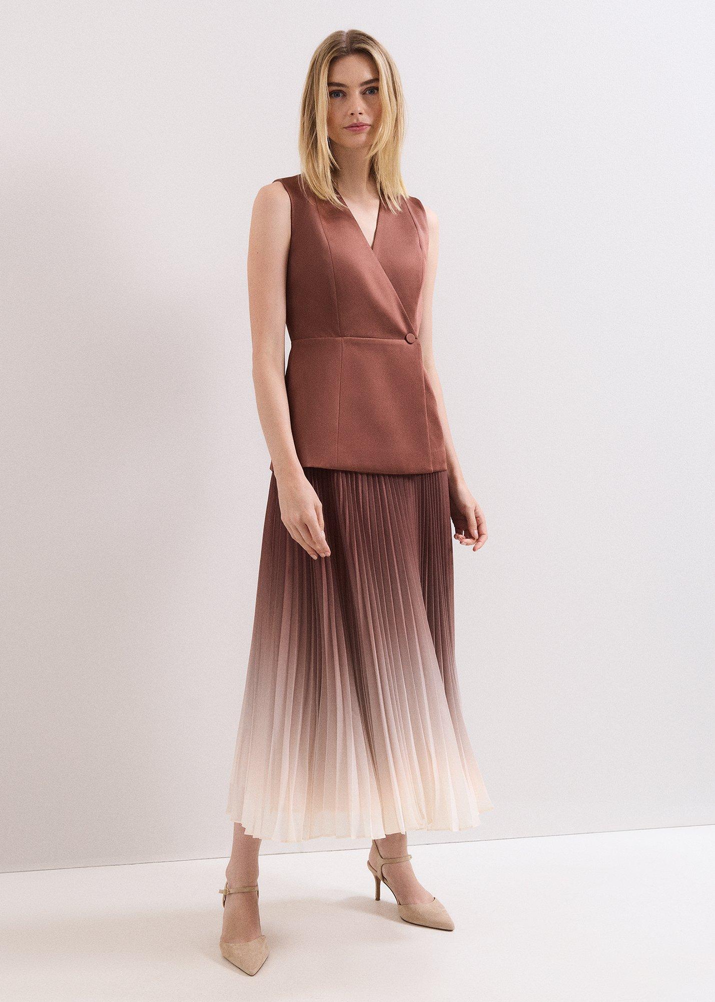 Solana Brown Ombre Tux Midaxi Dress