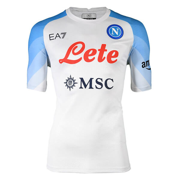 Moisture Wicking Napoli 2223 Away White Soccer Jersey Football Shirt