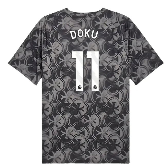 2025-2026 Man City Warm Up Jersey (Black) (Doku 11)