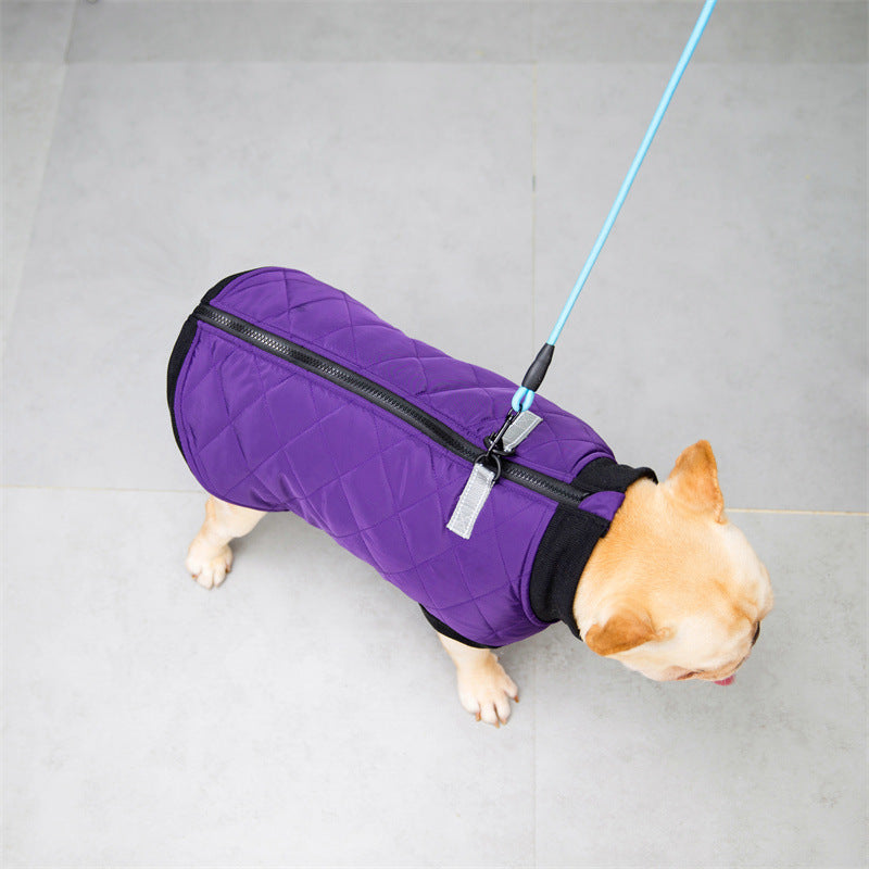 French Bulldog Quilted Vest With Leash Ring For French Bulldog (wj14) Practical Dog Gear