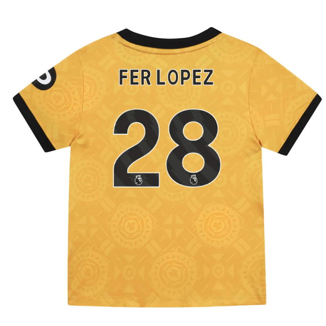 Great Deal Trendy 2025-2026 WOL Home Retro Jersey Fer Lopez 28 Ad#777