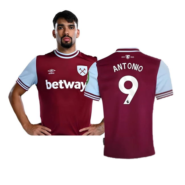 2024-2025 West Ham Home Match-Grade Flexible Legendary Antonio 9#239