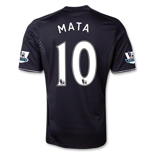 13-14 Chelsea 10 MATA Black Away Soccer Jersey Shirt - Official
