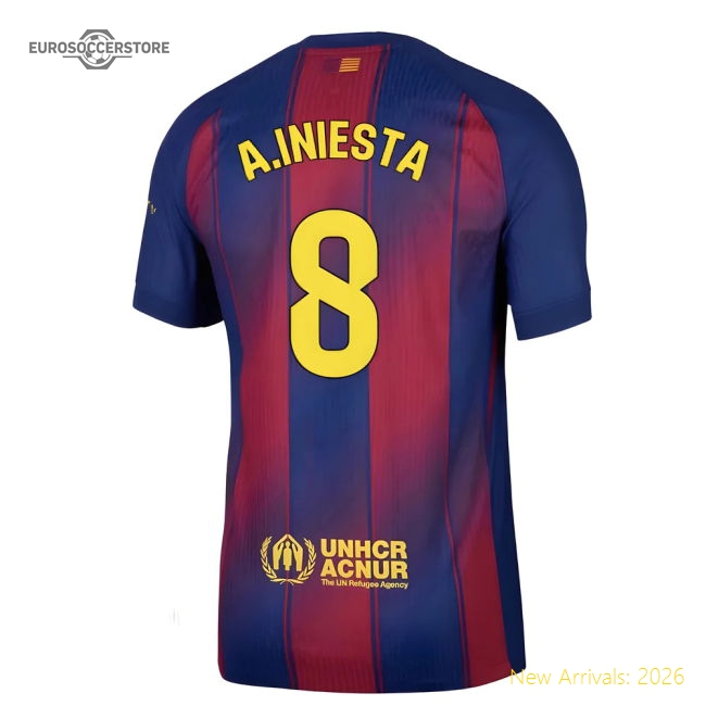 Popular 2025-2026 Barcelona Authentic Home Shirt (A.Iniesta 8)