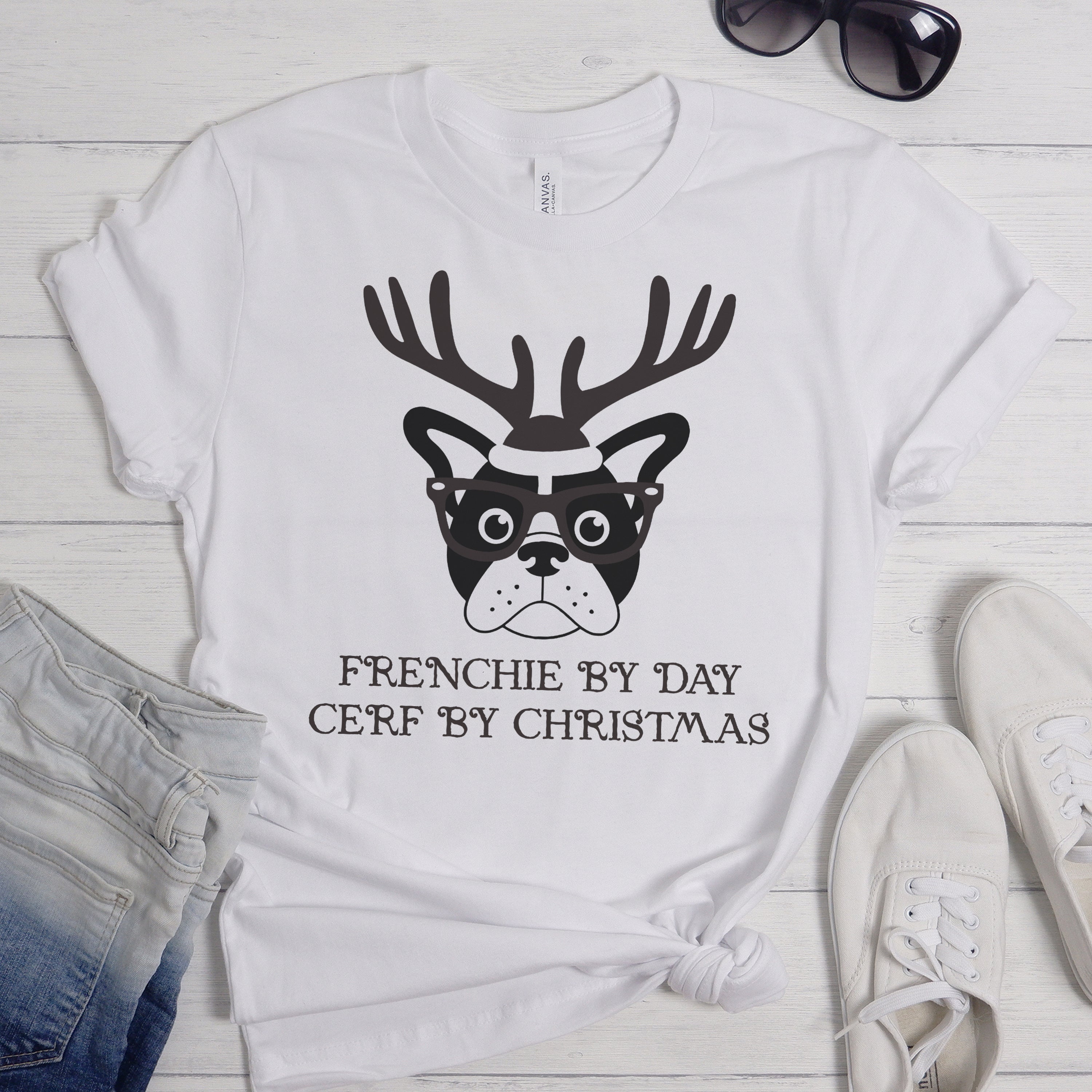 Frenchie Reindeer - Dog Owner Unisex T-shirt Outdoor Style