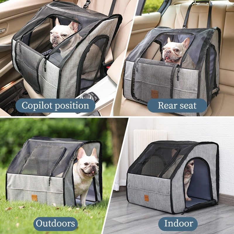 French Bulldog Frenchie Car Seat Cover Folding Hammock Travel Cage For