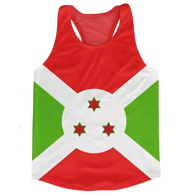 Pro-Grade World-Class Burundi Flag Running Vest Premium-Quality