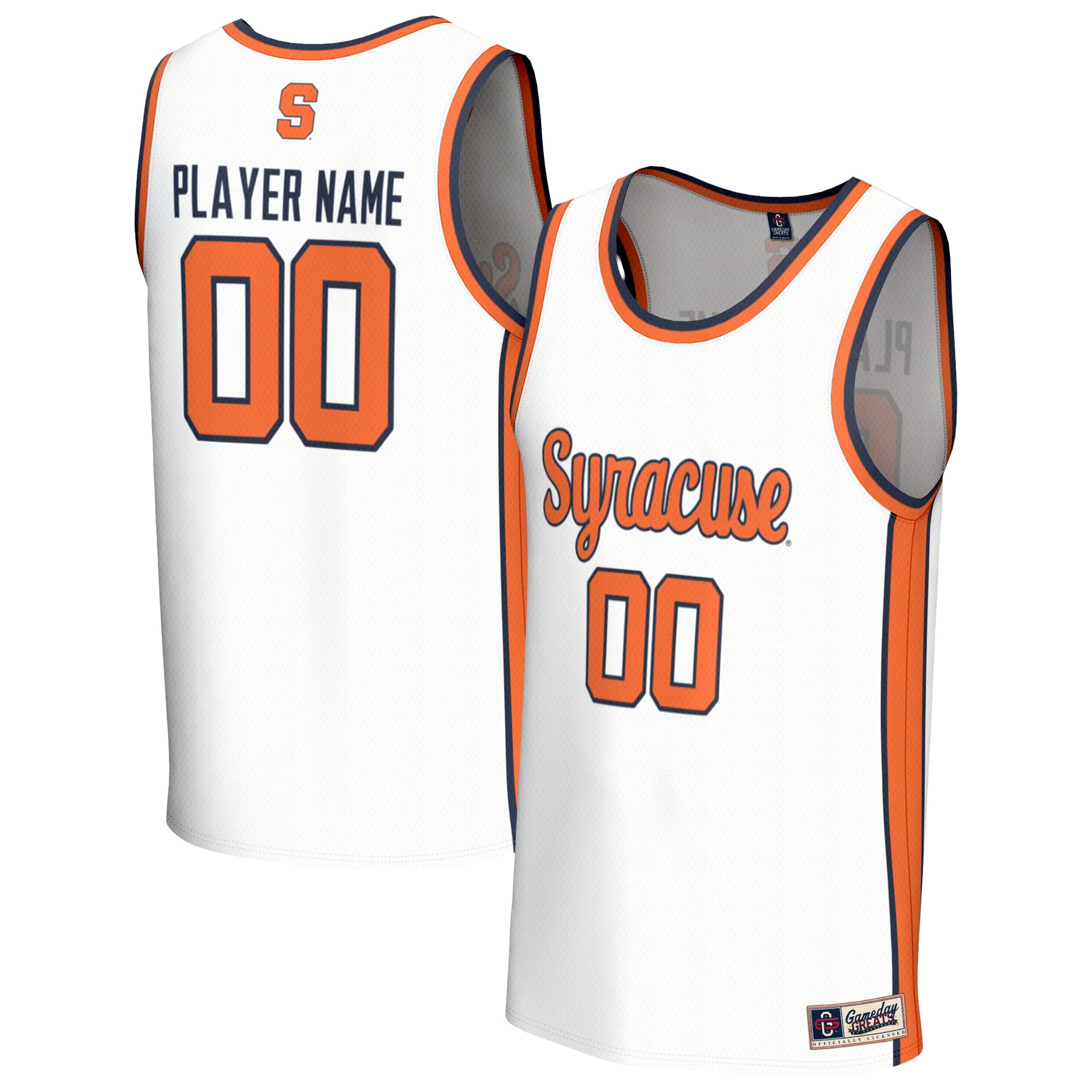 Syracuse Orange GameDay Greats Unisex NIL Pick-A-Player Men's Basketball Lightweight Jersey - White