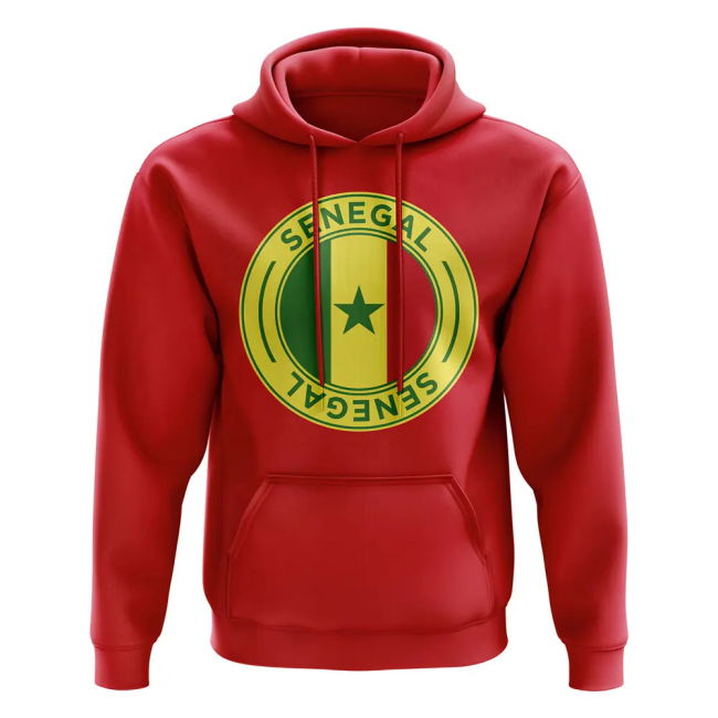 Top-Tier Limited-Edition Senegal Football Badge Hoodie (Red)