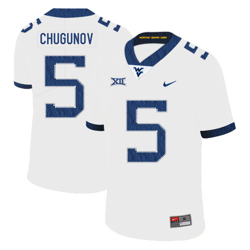 Men's None White 2024 premium Chris Chugunov #5 embroidered Jersey