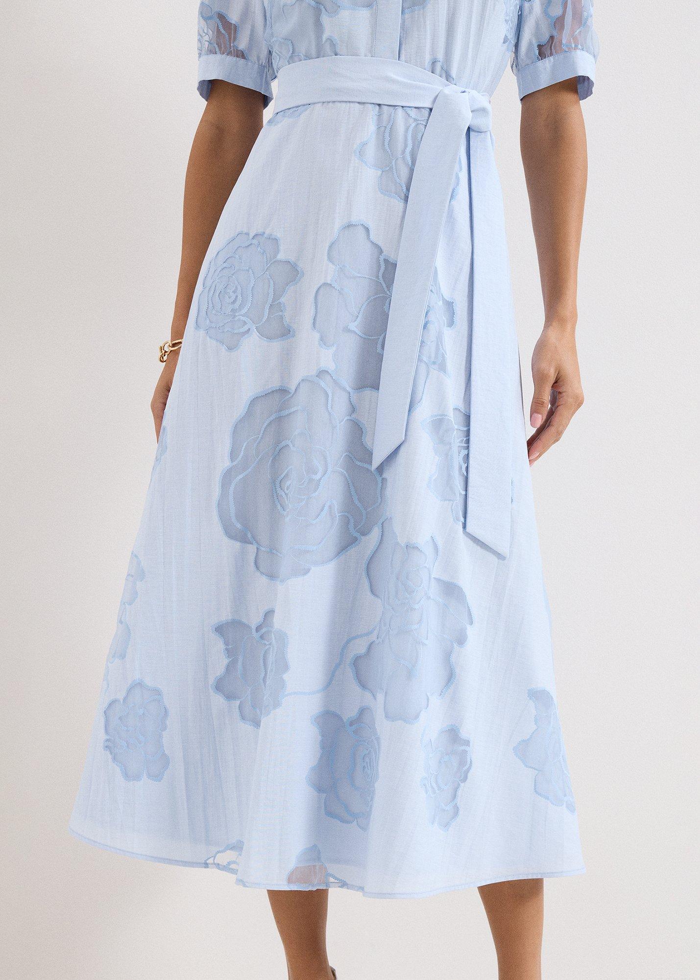 Queenie Blue Floral Swing Dress