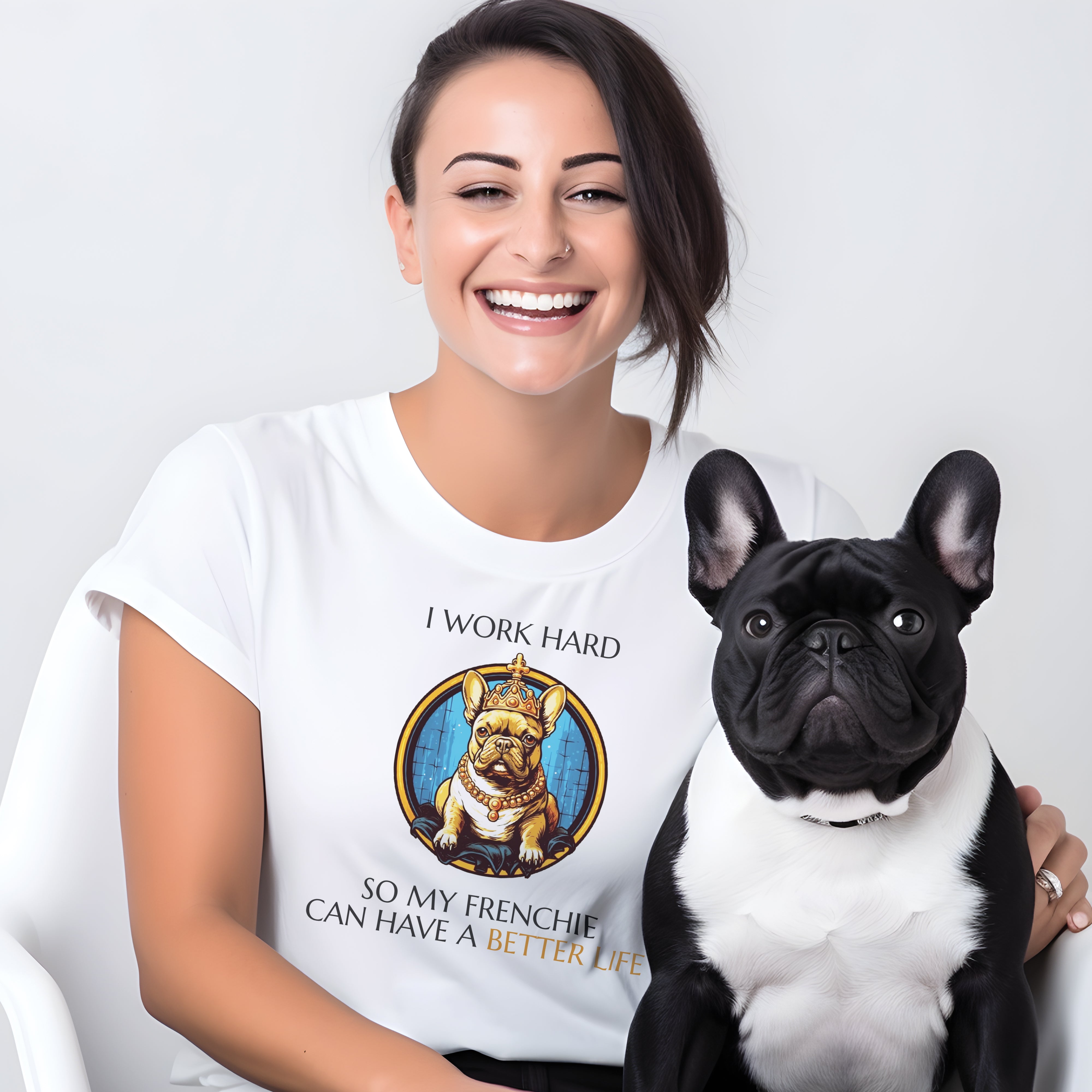 Pet-Lover Regal Frenchie Majesty Tee - Unisex T-shirt for Daily Life