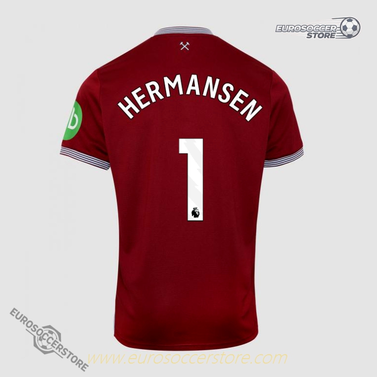 West Ham United 25-26 Season Home Jersey with HERMANSEN 1 Printing
