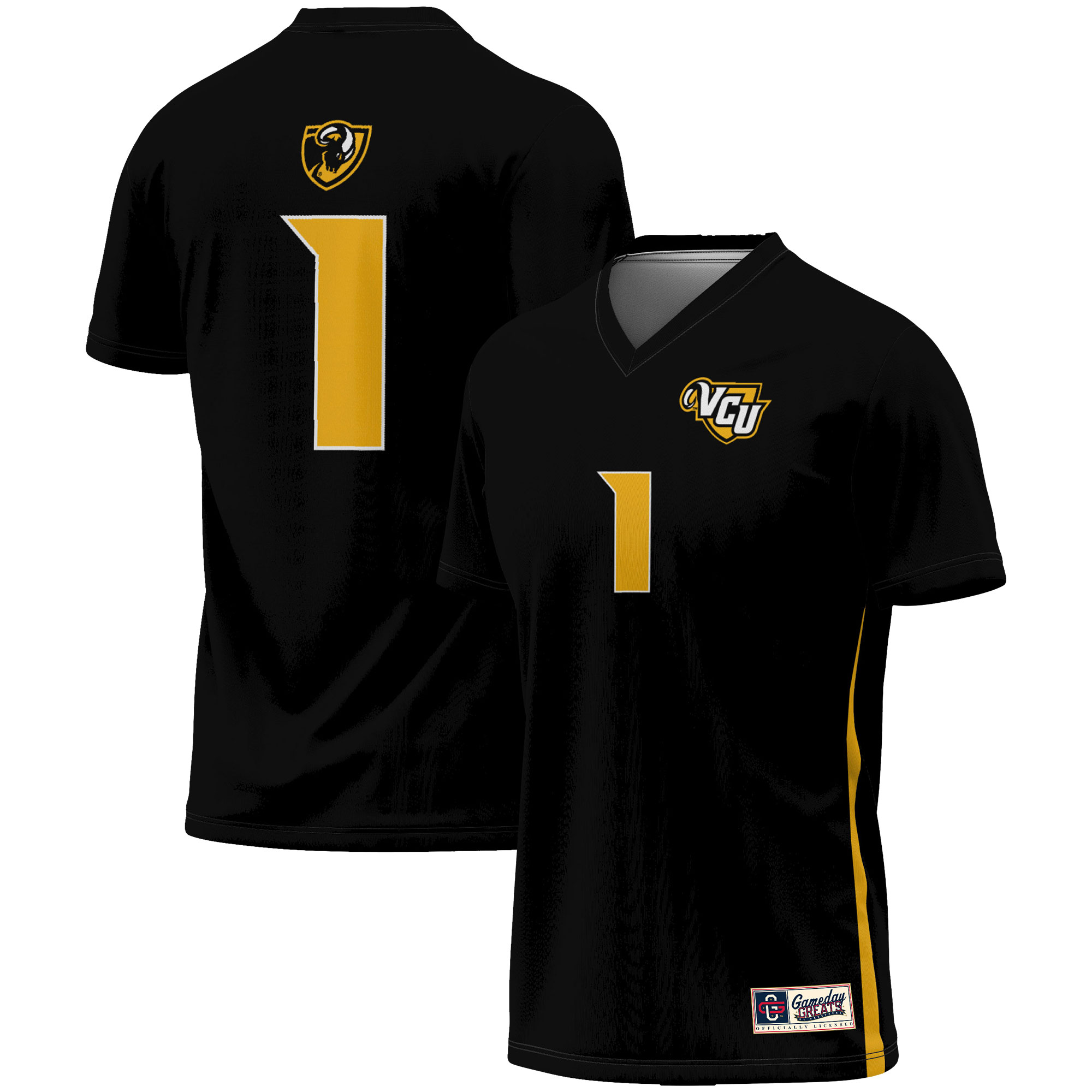 [LK] VCU Rams GameDay Greats Unisex Women's Soccer Lightweight Fashion Jersey - Black