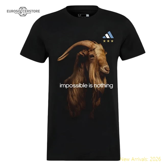 Premium-grade Messi Football Goat Graphic Tee (black) - Goat