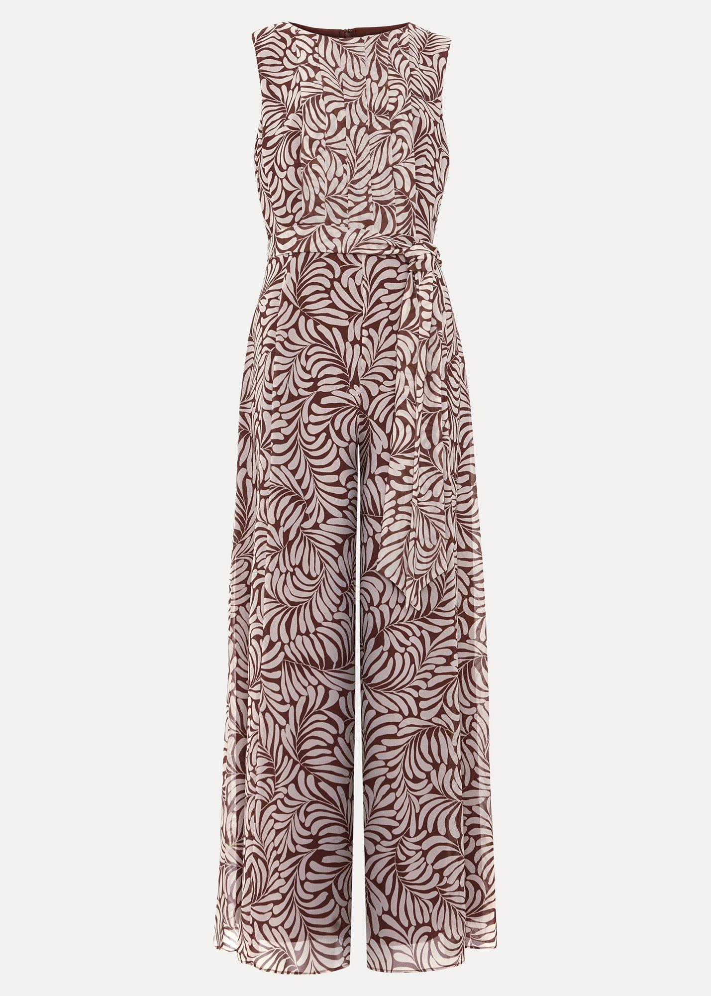 Petite Janine Leaf Print Jumpsuit