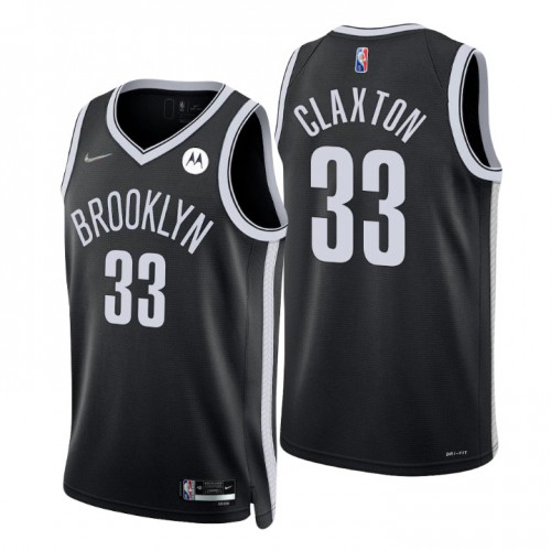 Nets Black Brooklyn Nets #33 Nike Jersey - Economical NBA Fan Apparel