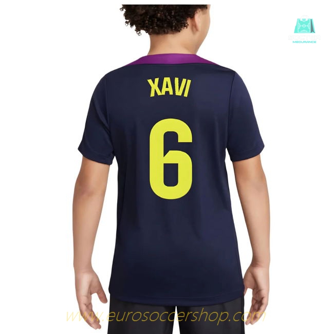 2025-2026 Barcelona Strike Training Shirt (Purple) - Kids (Xavi 6)