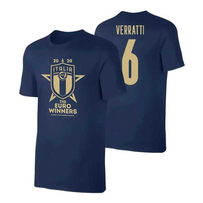 Italy Winners Euro 2020 (Verratti 6) Dark Blue Oranje Quality
