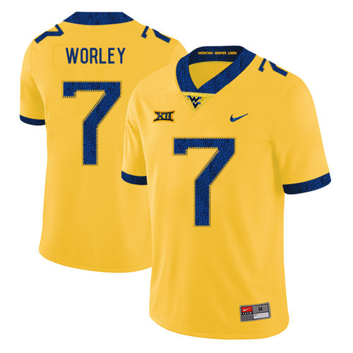 Men's None #7 Daryl Worley Yellow 2024 breathable game day Jersey