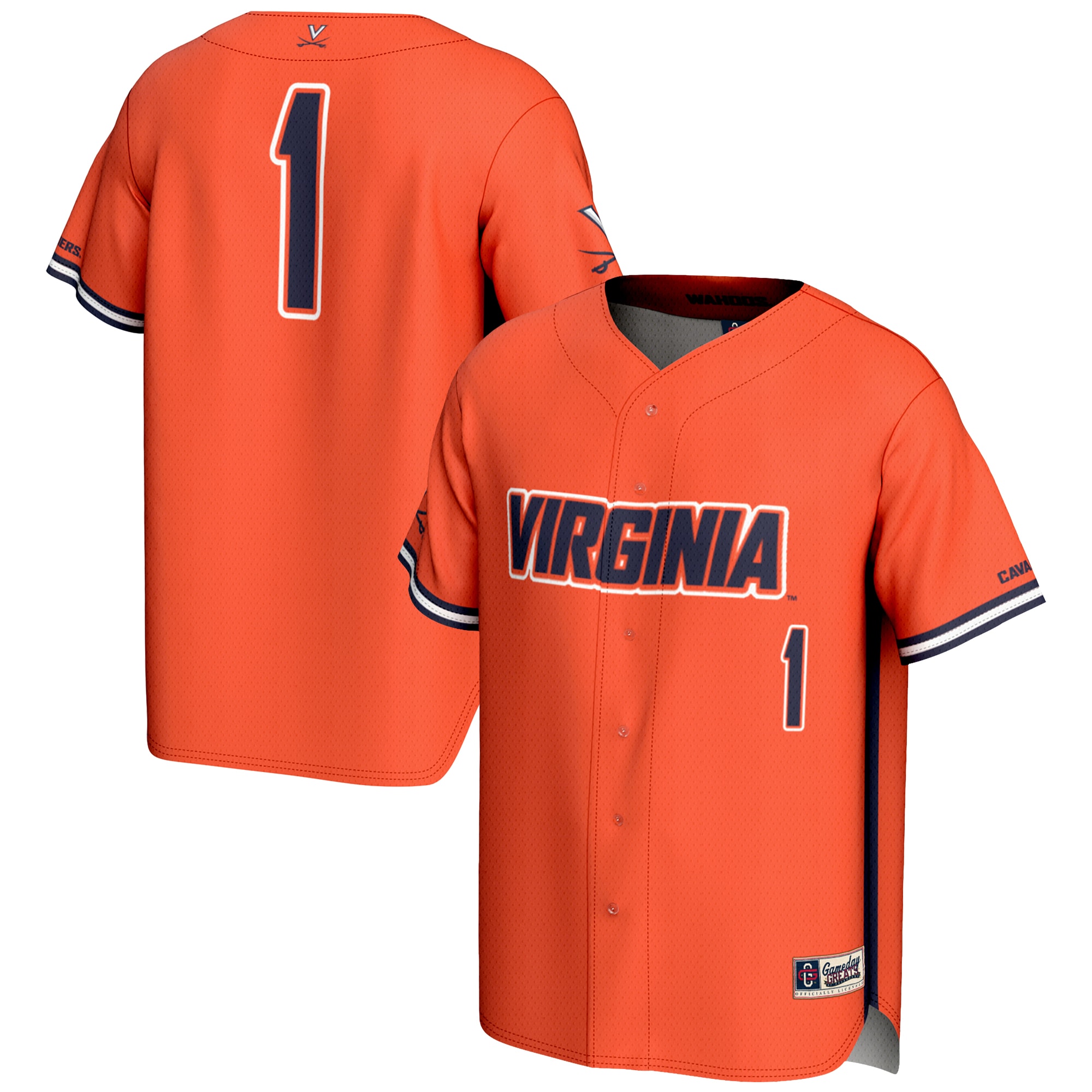[NJP] Virginia Cavaliers GameDay Greats Youth Lightweight Baseball Jersey - Orange