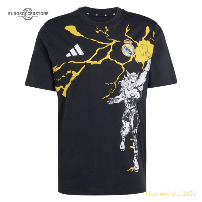 2025-2026 Real Madrid Marvel Tee (black) - Excellent Value