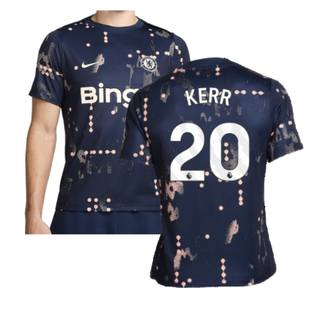 Chelsea 2024-2025 Academy Pro Pre-Match Shirt (Obsidian) (Kerr 20)