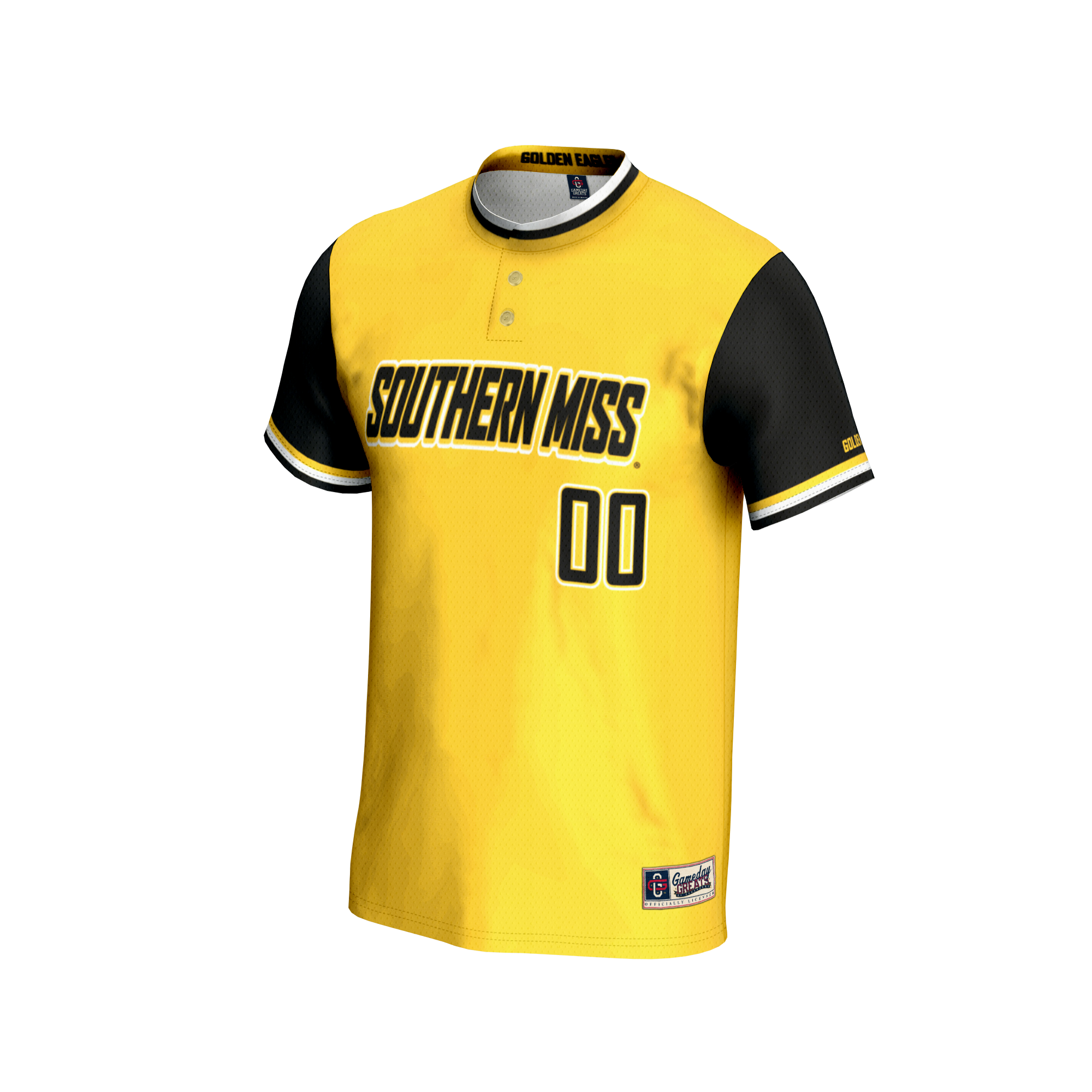 [DDG] Southern Miss Golden Eagles GameDay Greats Unisex NIL Pick-A-Player Lightweight Softball Jersey - Gold