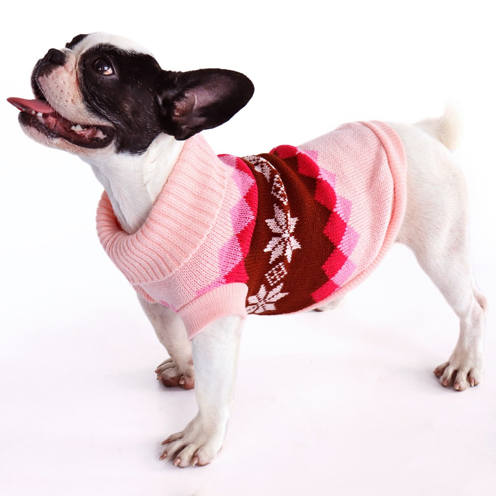 Street-Ready Cozy Christmas Sweater For French Bulldog as a Gift Durable