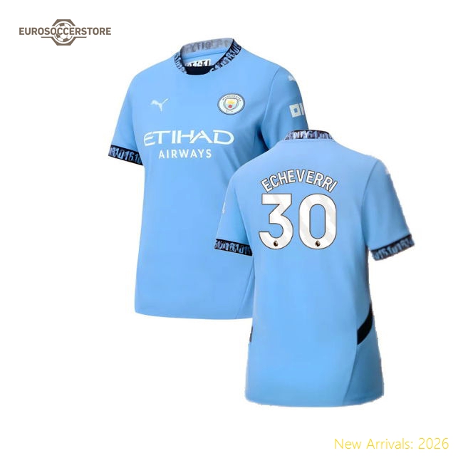 Manchester City 2024-25 Home Fan Version For Women (Echeverri Match