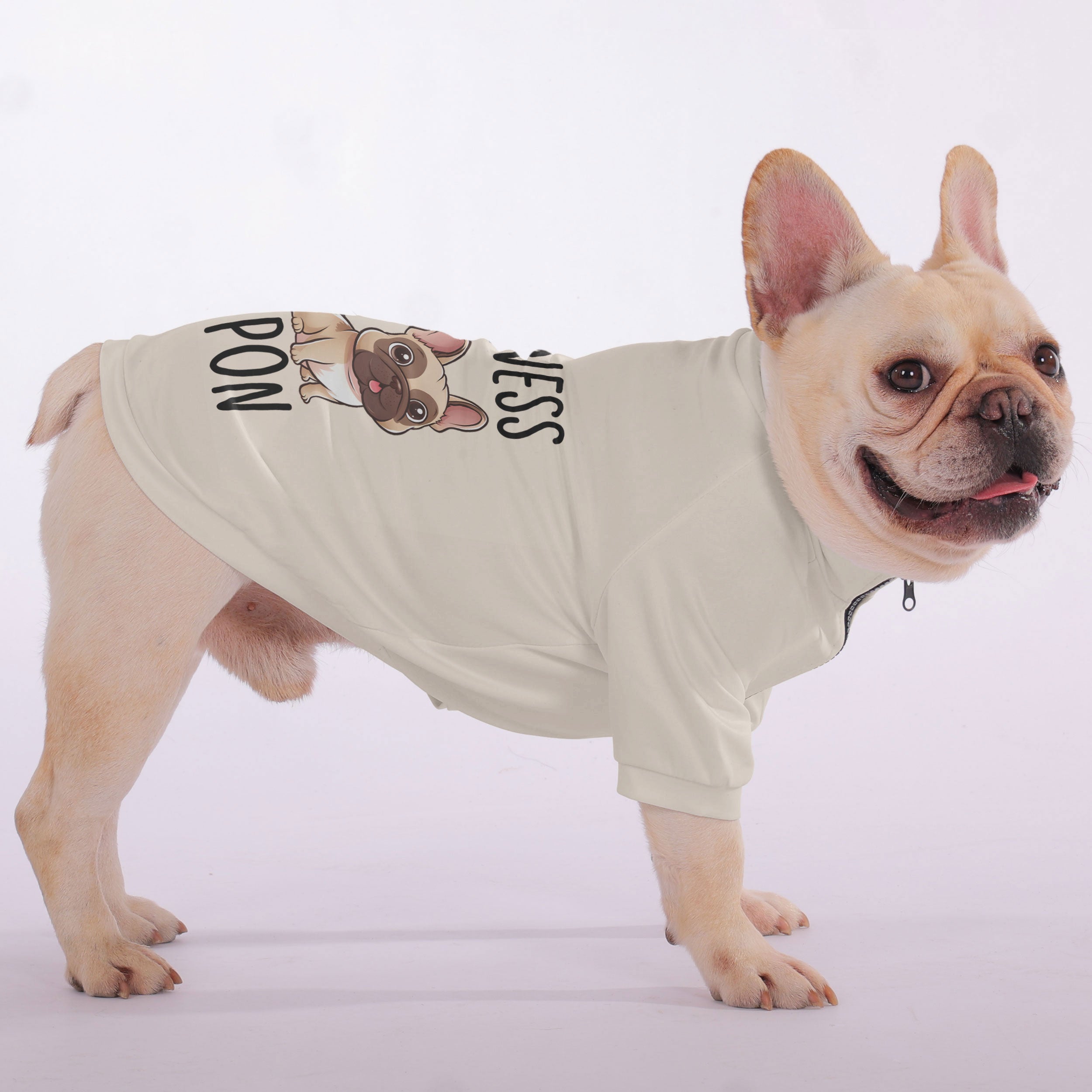 Cuteness is My Weapon - Snuggly Zip-Up Sweatshirt for French Bulldogs