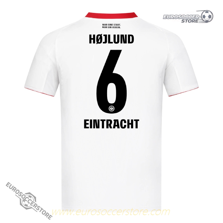 Eintracht Frankfurt's 25-26 Away Jersey featuring HØJLUND with the number 6.