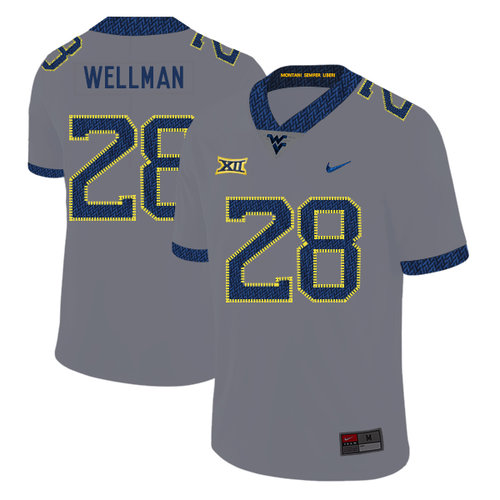 Men's None #28 Elijah Wellman Gray 2024 college football stitched