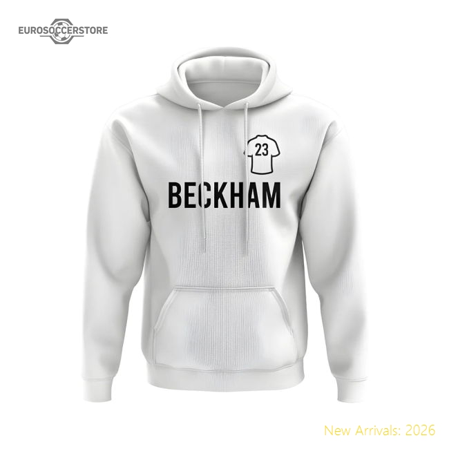 Top-Quality David Beckham Real Madrid Number Hoody (White)