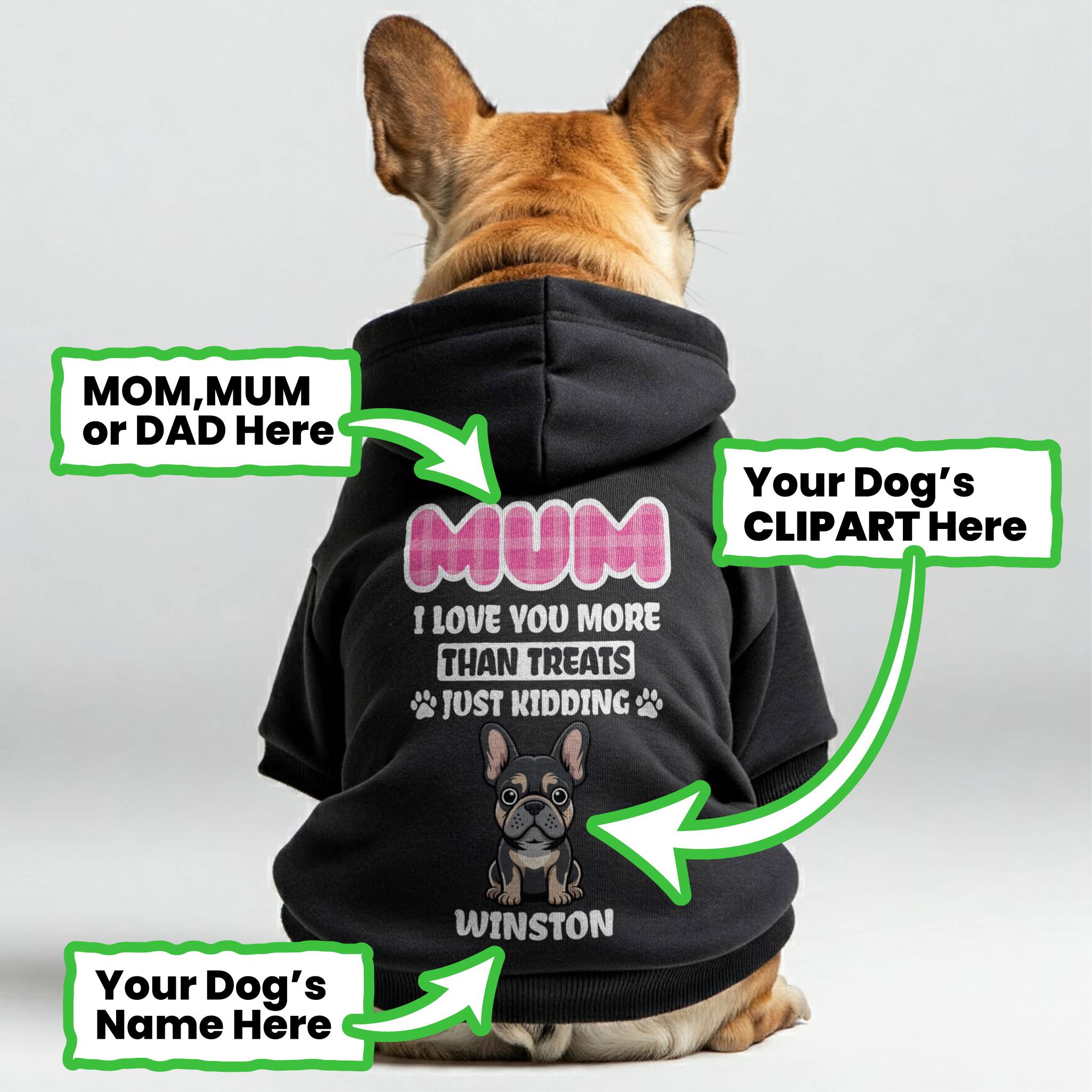 French Bulldog Mum, I Love You – Personalized French Bulldog Hoodies