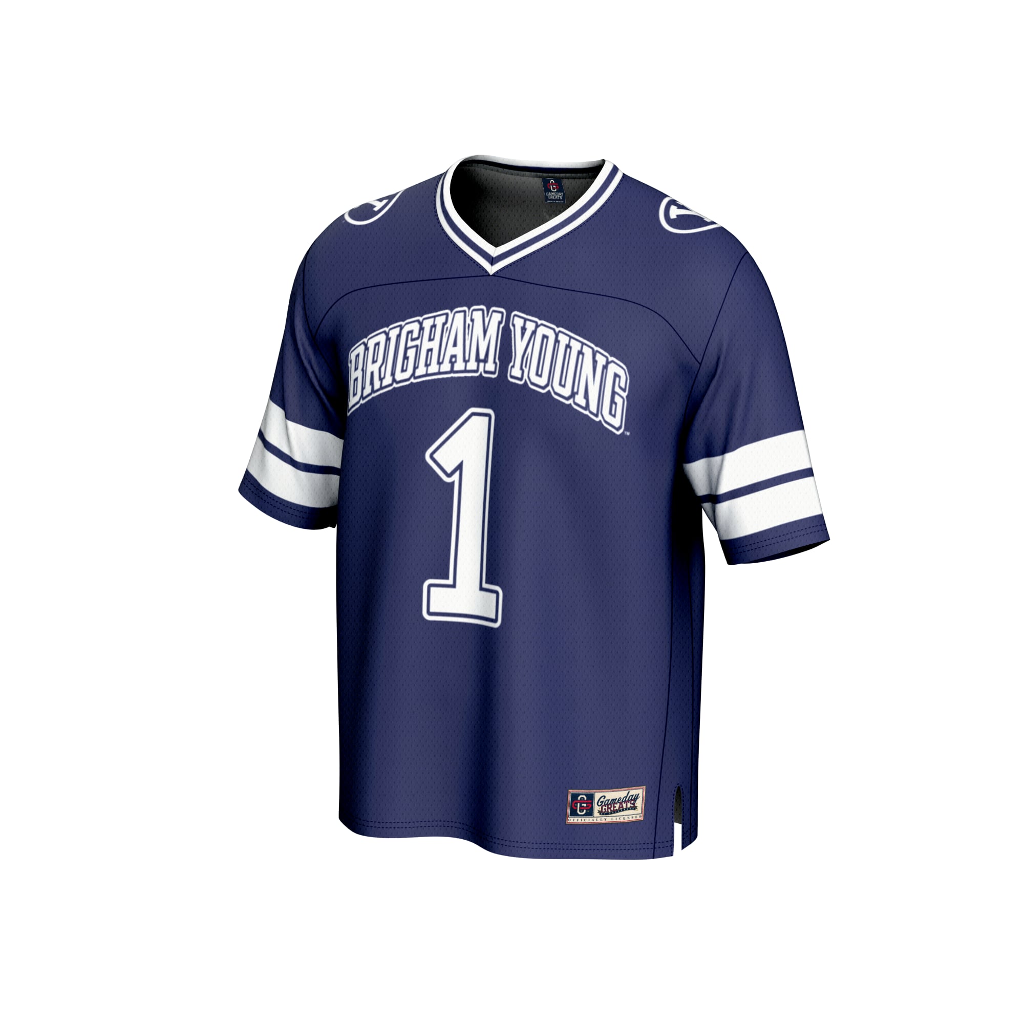 Youth #1 Navy BYU Cougars Collegiate Football Fashion Jersey