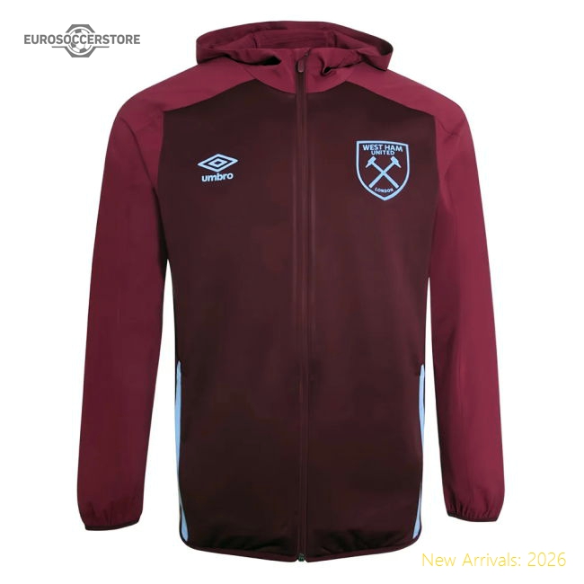 2020-2021 West Ham Hooded Jacket (claret) - Authentic Design
