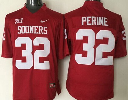 Men's OU Sooners Red 2024 authentic Samaje Perine #32 embroidered