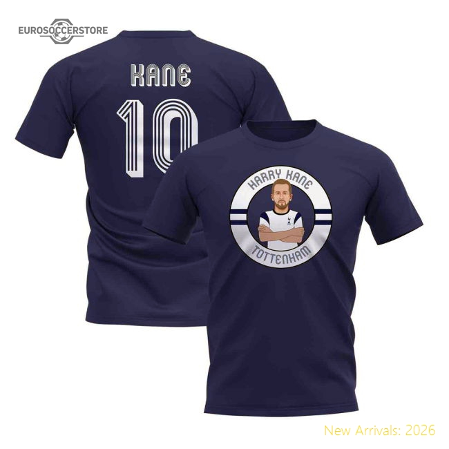Excellent Harry Kane Tottenham Hotspur Illustration T-shirt (navy)