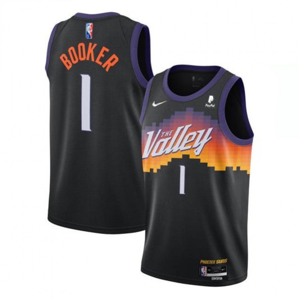Fan Favorite Elite Men's Phoenix Suns #1 Devin Black Basketball Jersey